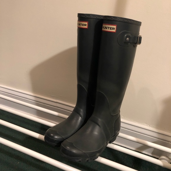 navy hunter wellies